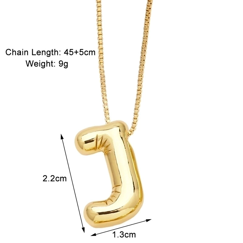 Minimalist Letter Copper Plating 18k Gold Plated Necklace Pendant