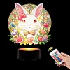 (US Only)Acrylic Double Sided Bunny Diamond Painting LED Night Light for Easter Decor