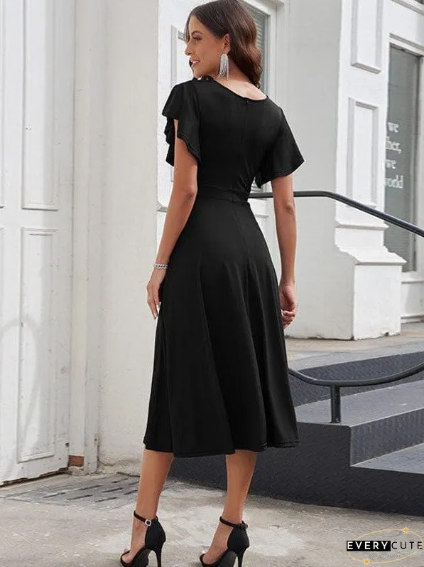 Party Dress with Flutter Sleeves