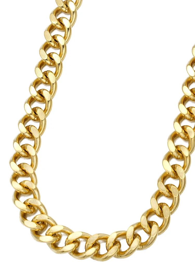 6-12MM 14K Gold Mens Cuban Curb Chain