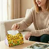 (24cm)Diamond Art Tissue Box DIY PU Napkin Cover for Home(Sunflowers and mom)