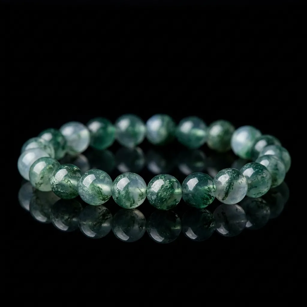 JiStones Ethereal Mist | Authentic Burmese Jadeite 'Floating Flower' Bead Bracelet