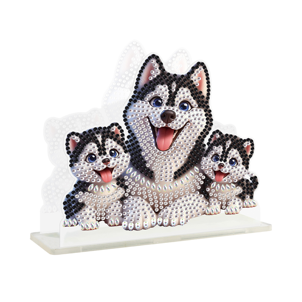 Acrylic Puppy 5D DIY Diamond Art Paper Towel Storage Rack Decor for Home Decor