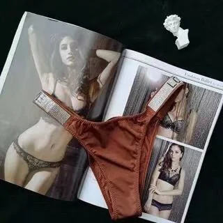 Sexy Thong  Women's Diamond Thong Underpants Low Waist Sexy Panties Woman Traceless Briefs Ladies G-String Female Underwear