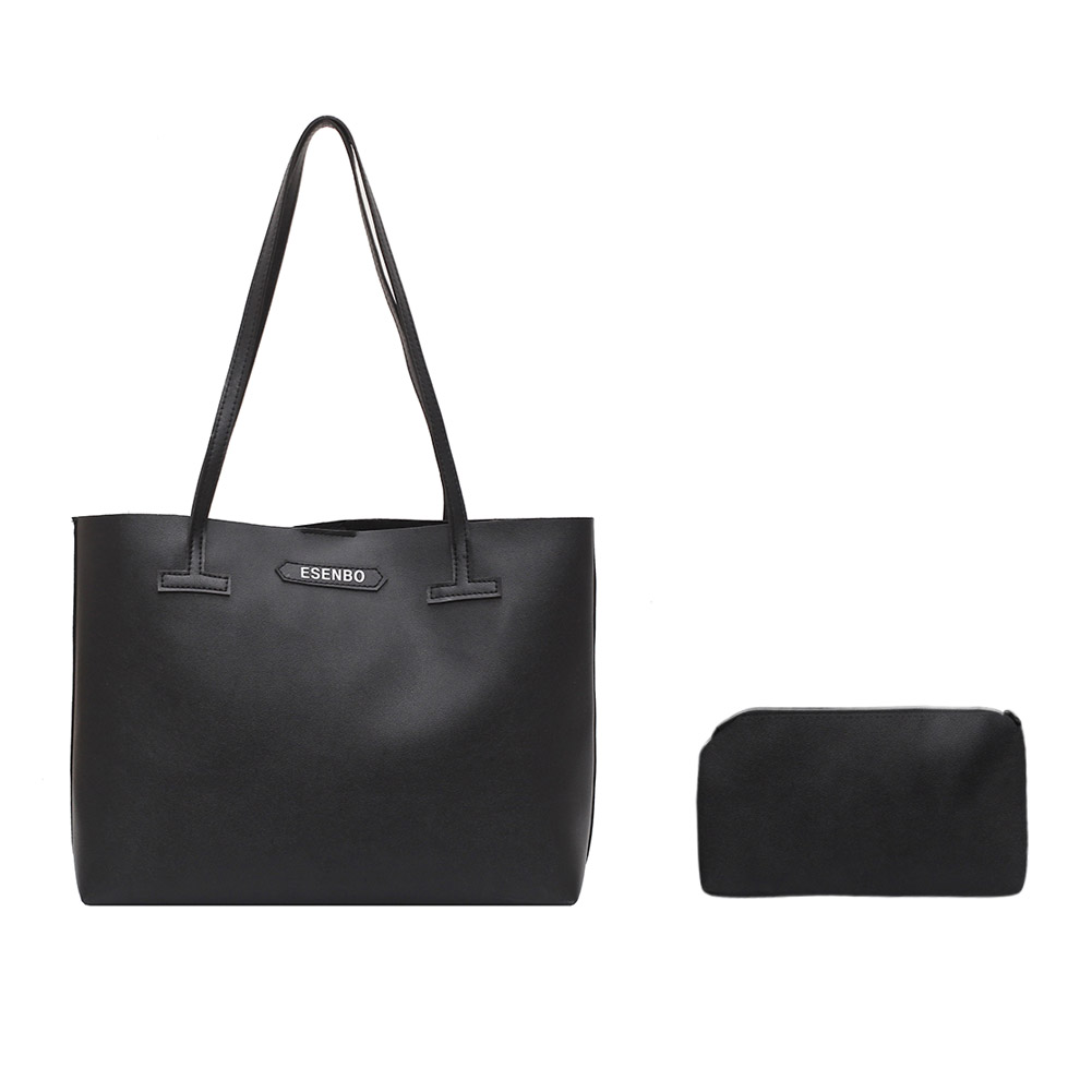 

2pcs/Set Large Capacity Shoulder Bag Women Casual PU Clutch Totes, Black, 501 Original