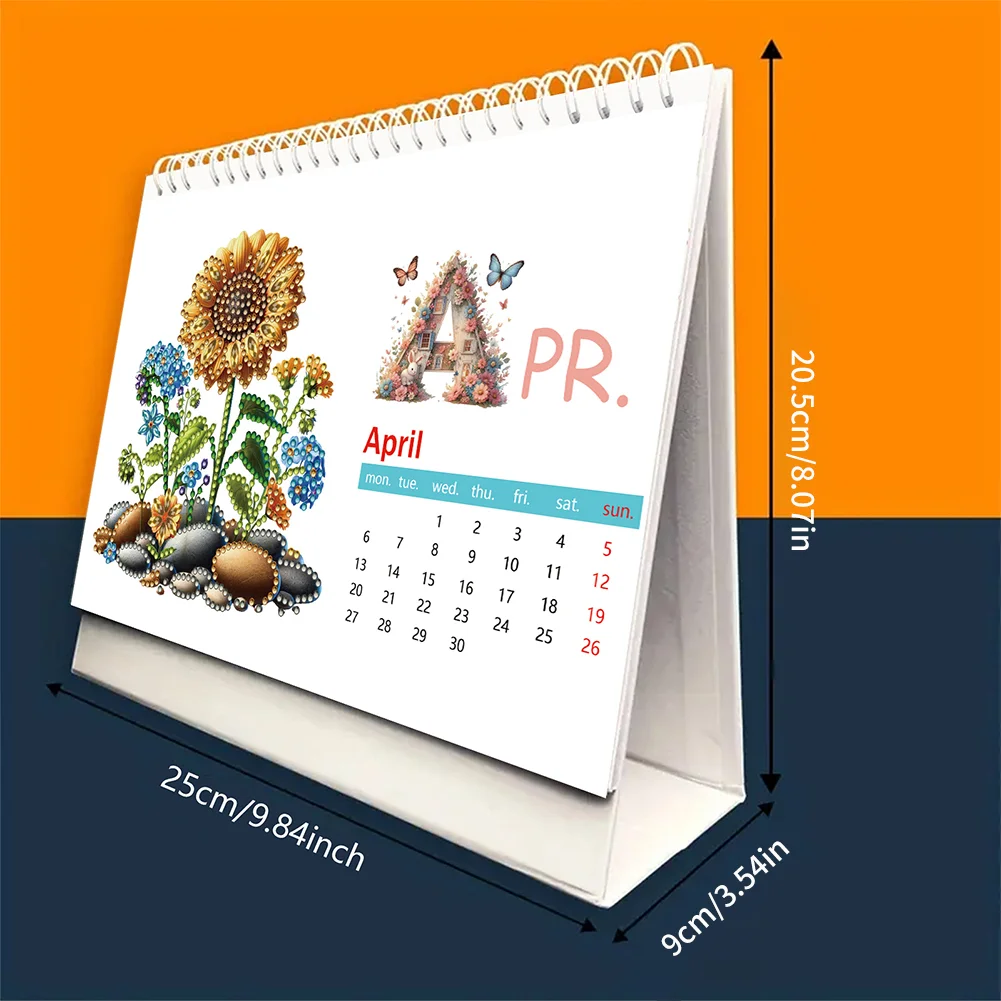 2026 Calendar Diamond Painting Kit DIY Diamond Art Desk Calendar for Home Office