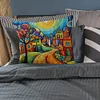 Colorful House-11CT Stamped Cross Stitch Pillowcase 45*45cm