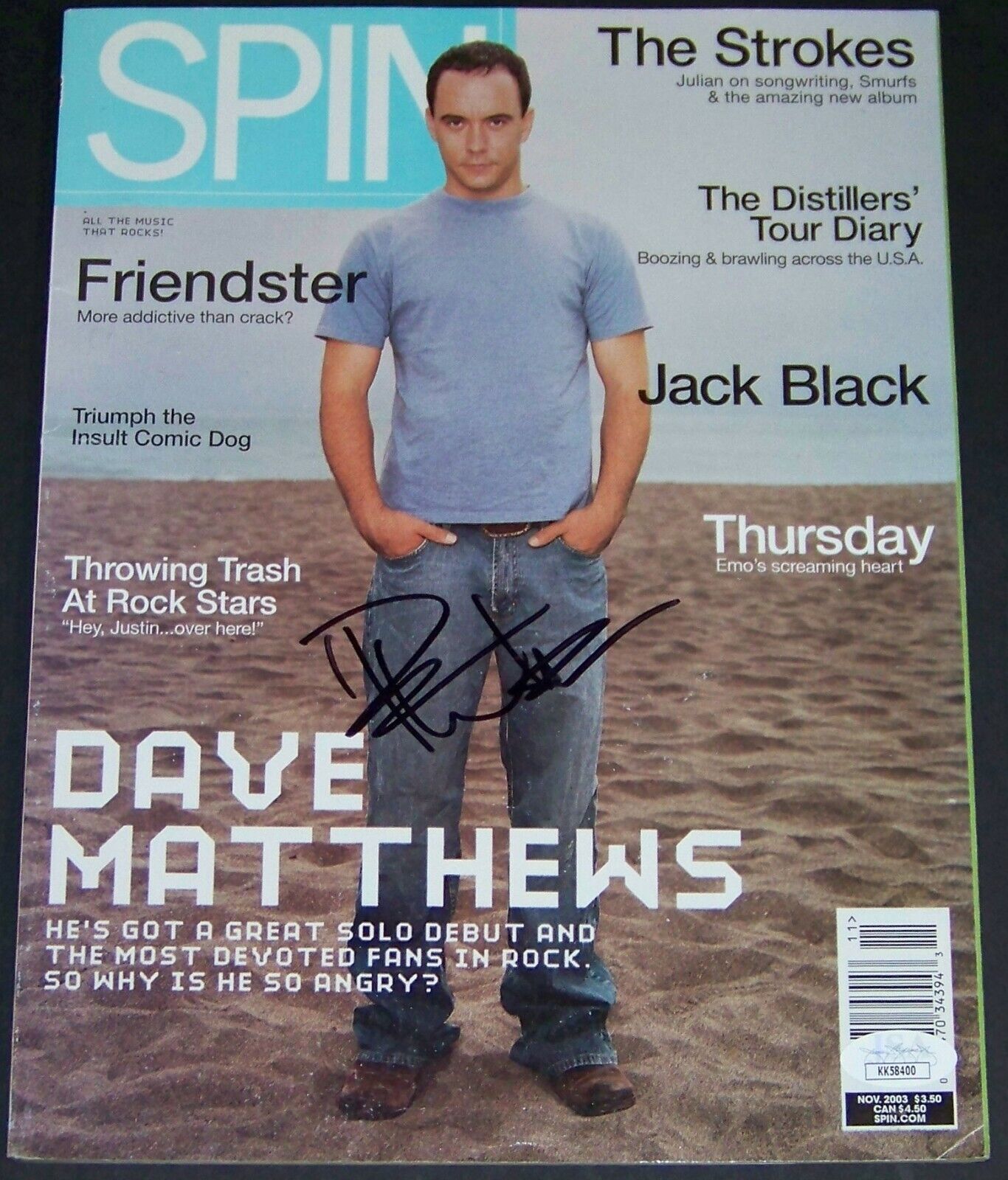 RARE EARLY FULL AUTO! Dave Matthews Signed Autographed Photo Poster painting Magazine JSA COA!