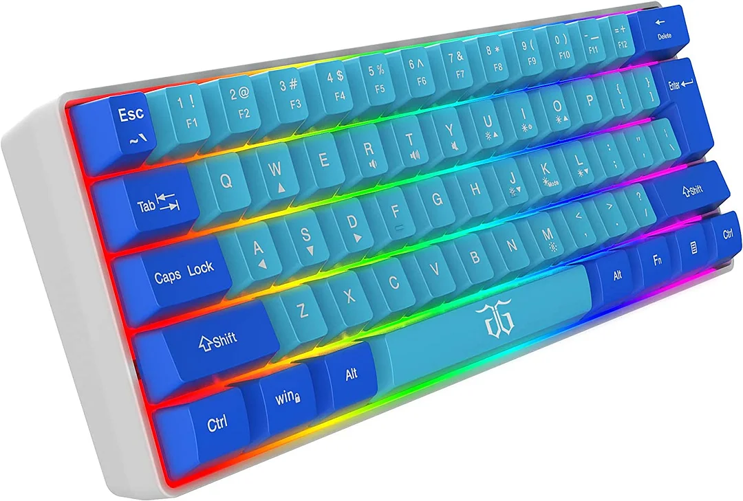 Snpurdiri 60% Wired Gaming Keyboard, RGB Backlit Ultra-Compact Mini Keyboard,  Waterproof Small Compact 61