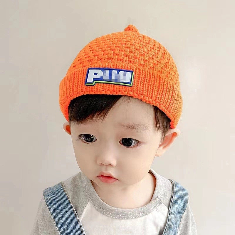 Baby Hat Autumn And Winter Boys And Girls Baby Knitted Wool Hat Cute Super Cute Baby Big Eyes Pullover Cap Trendy