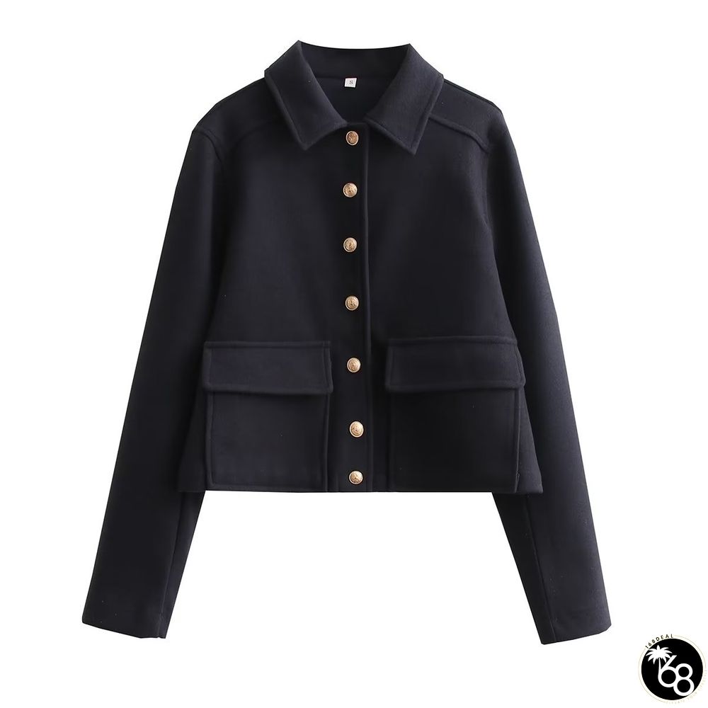 French blend lapel short tweed jacke | 168DEAL