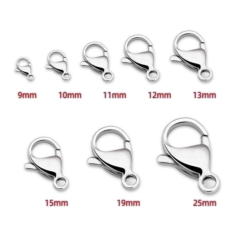 10 PCS/Package Stainless Steel Solid Color Polished Lobster Clasp