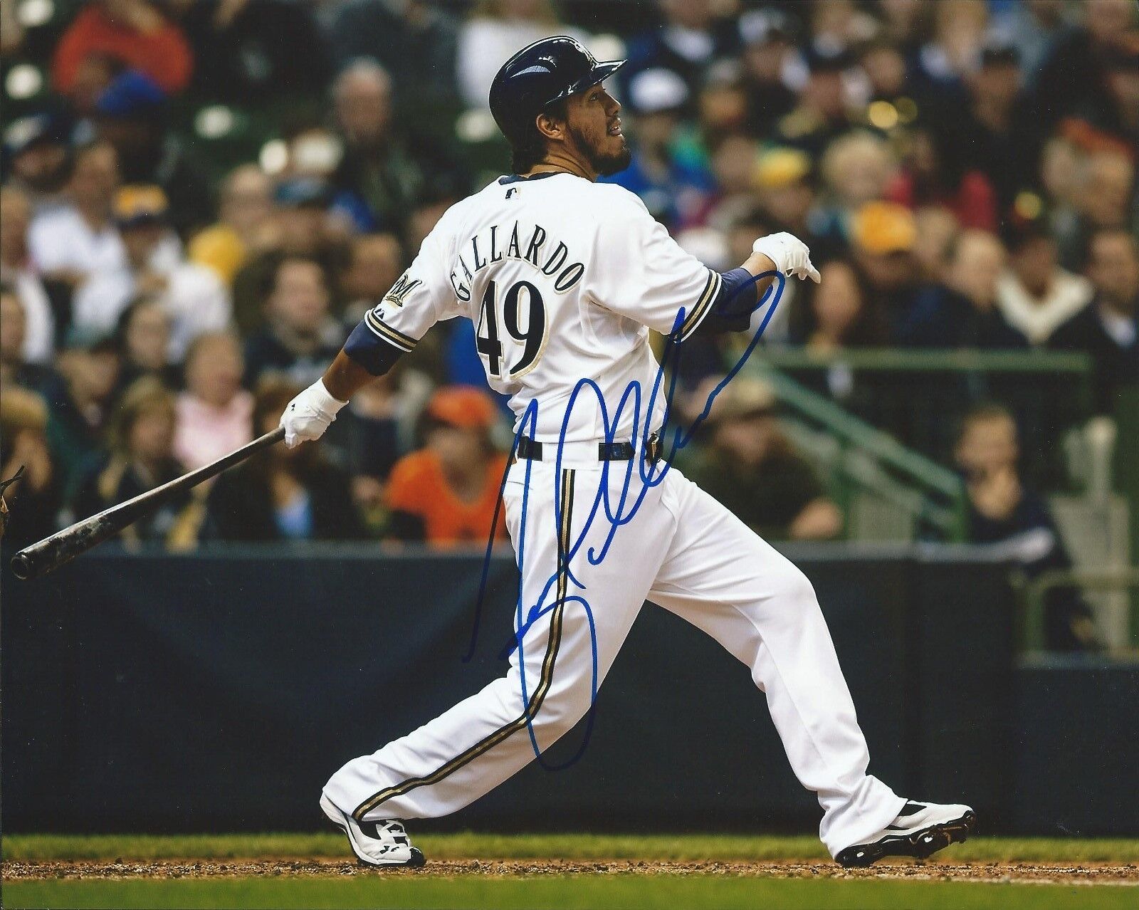 YOVANI GALLARDO signed MILWAUKEE BREWERS 8x10 Photo Poster painting