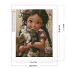 Diamond Painting -DIY Round Drill Girl with Pet Character(35x45 CM)