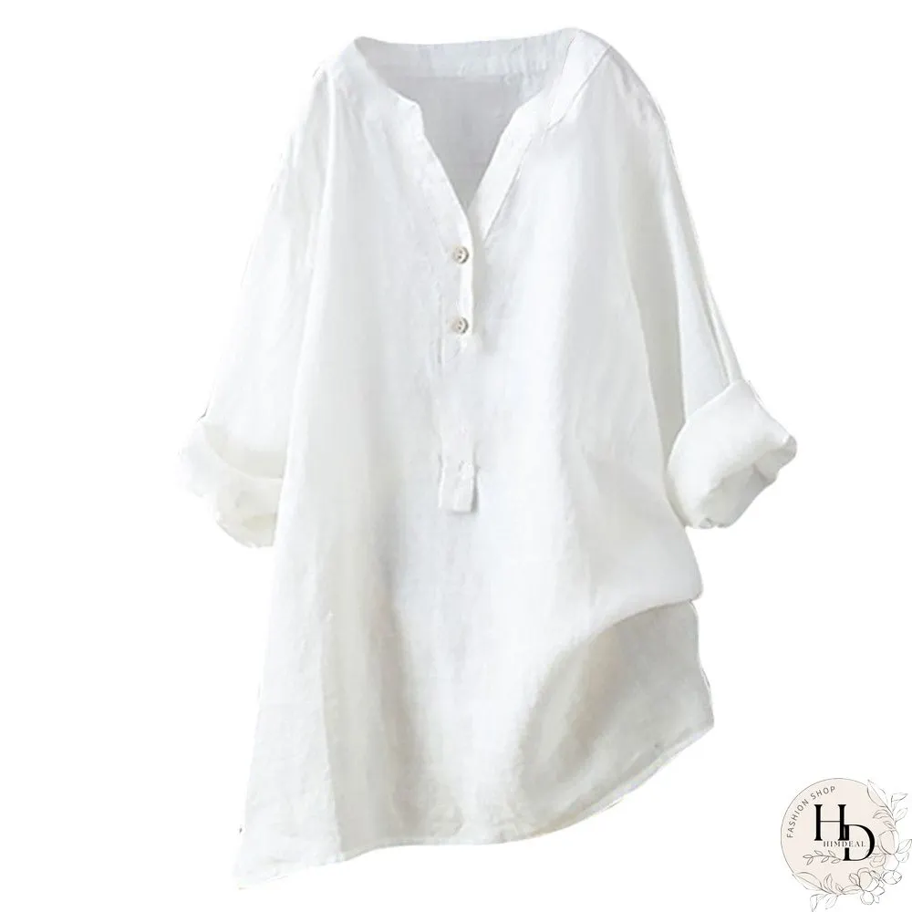 Women Tuxedo Linen Shirt Dress