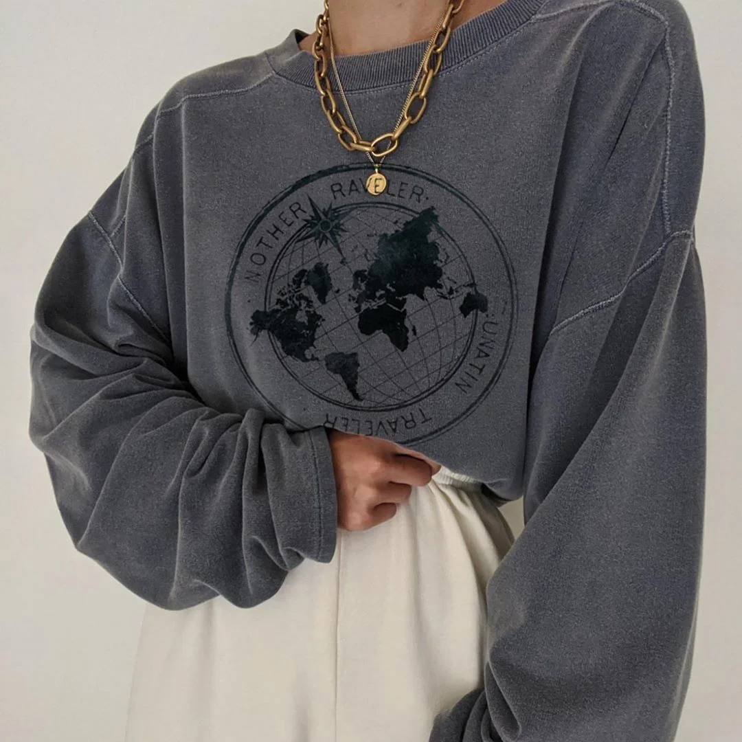 Earth Map All-match Casual Sweater