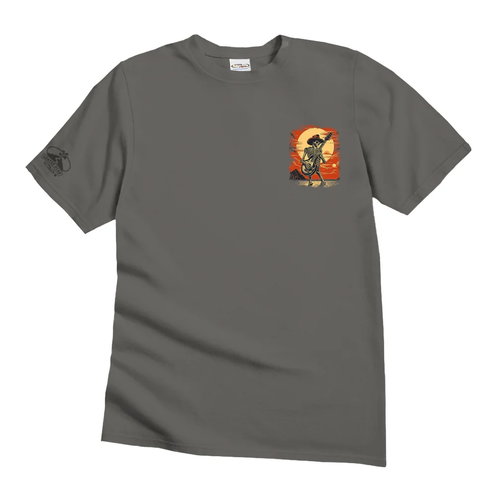  Skeleton Guitarist Graphic T-Shirt for Music Lovers