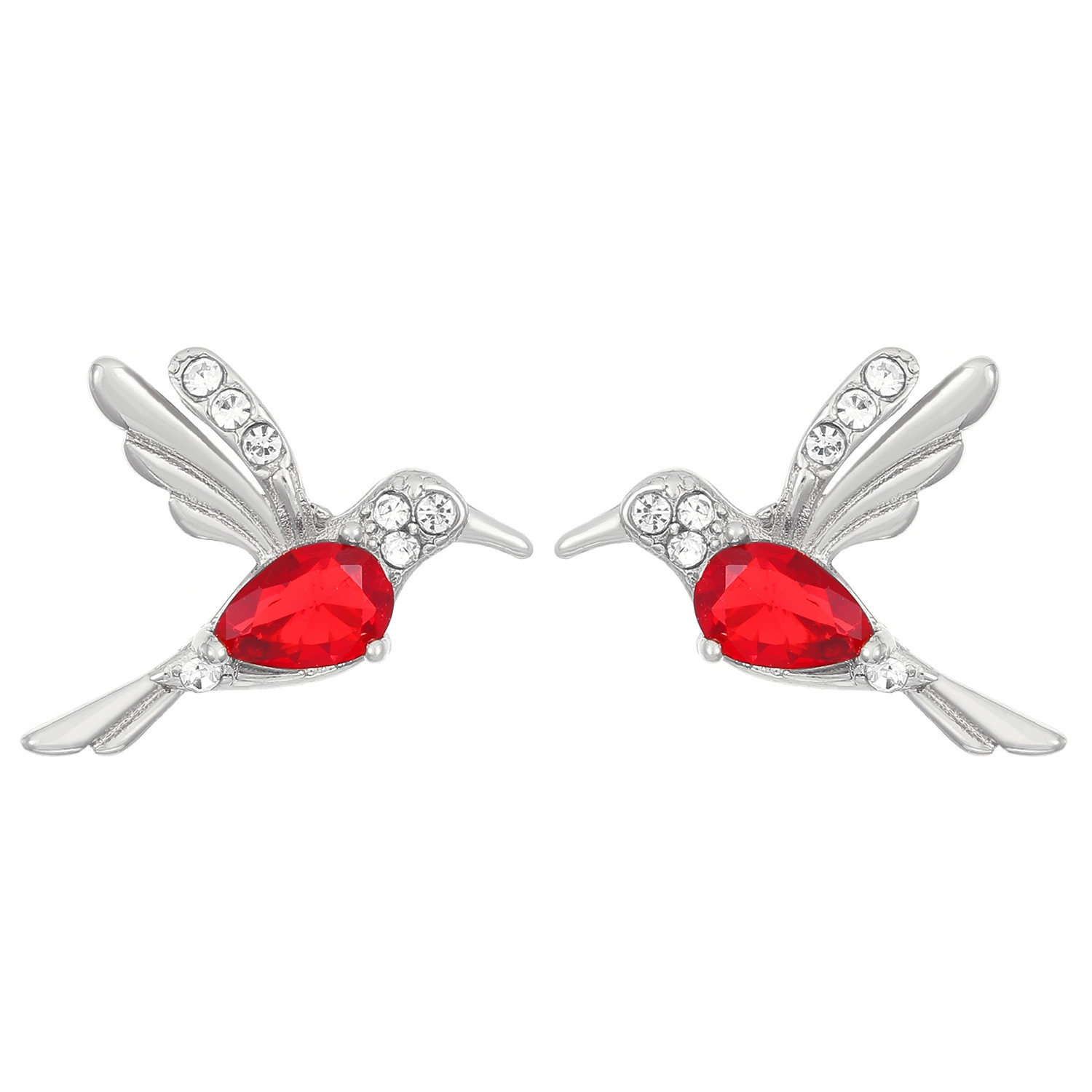 Hummingbird Zirconia Gold-Plated Earrings