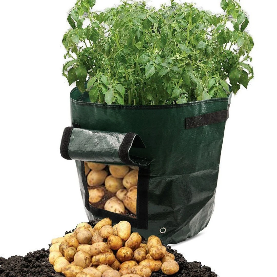 Hugoiio™ 50L Large Capacity Potato Grow Planter PE Container Bag Pouch Tomato Vegetables Garden Outdoor