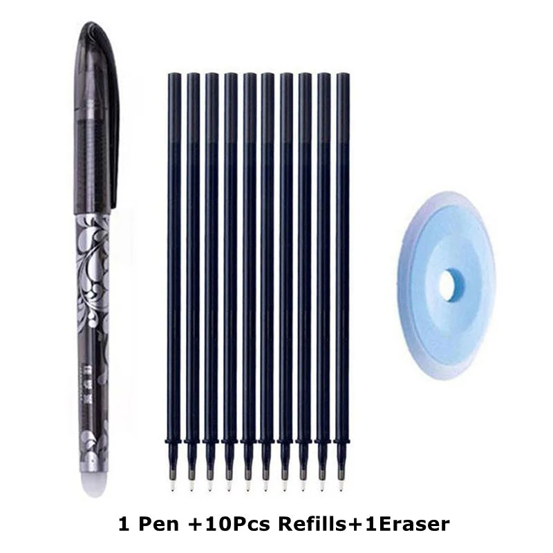 Erasable Pen Refills Rod Set 0.5mm Needle/0.7mm Bullet tip Washable Handle Erasable Ballpoint Pen for School Pen Writing Tools