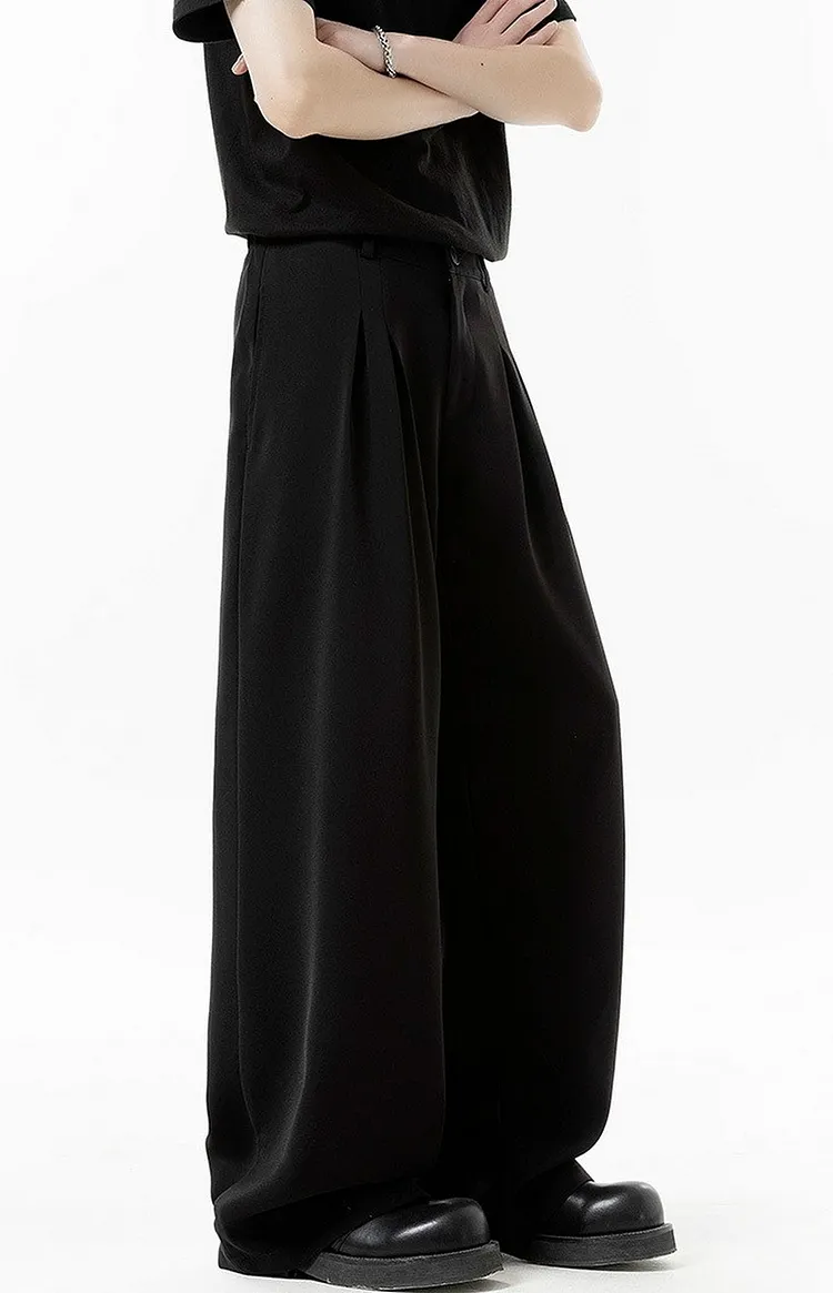 Men's Wide Leg Pants White & Lightweight for Spring Summer