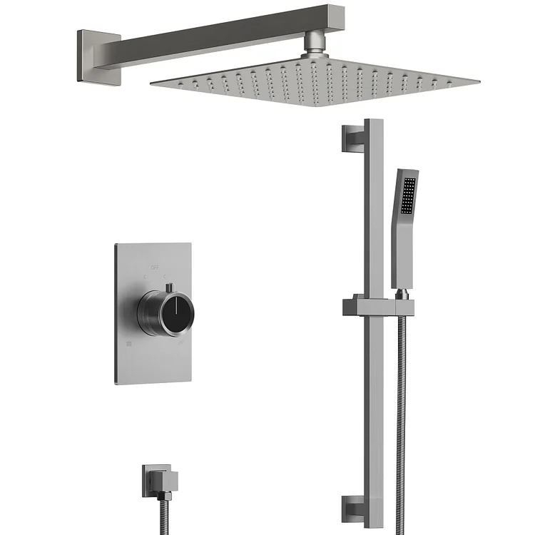 EVERSTEIN 10" Wall Mount Shower System with Handheld in Brushed Nickel 