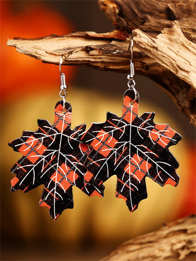 Fallen Leaves Inspired Leather Earrings