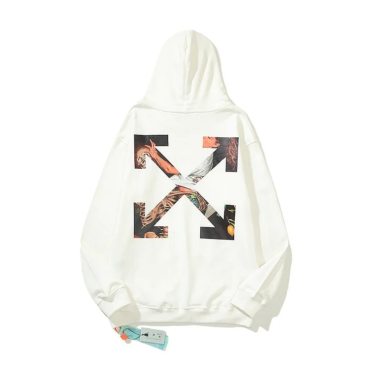 off White Hoodie Arrow Hooded Sweater Loose Men's and Women's Love Coat