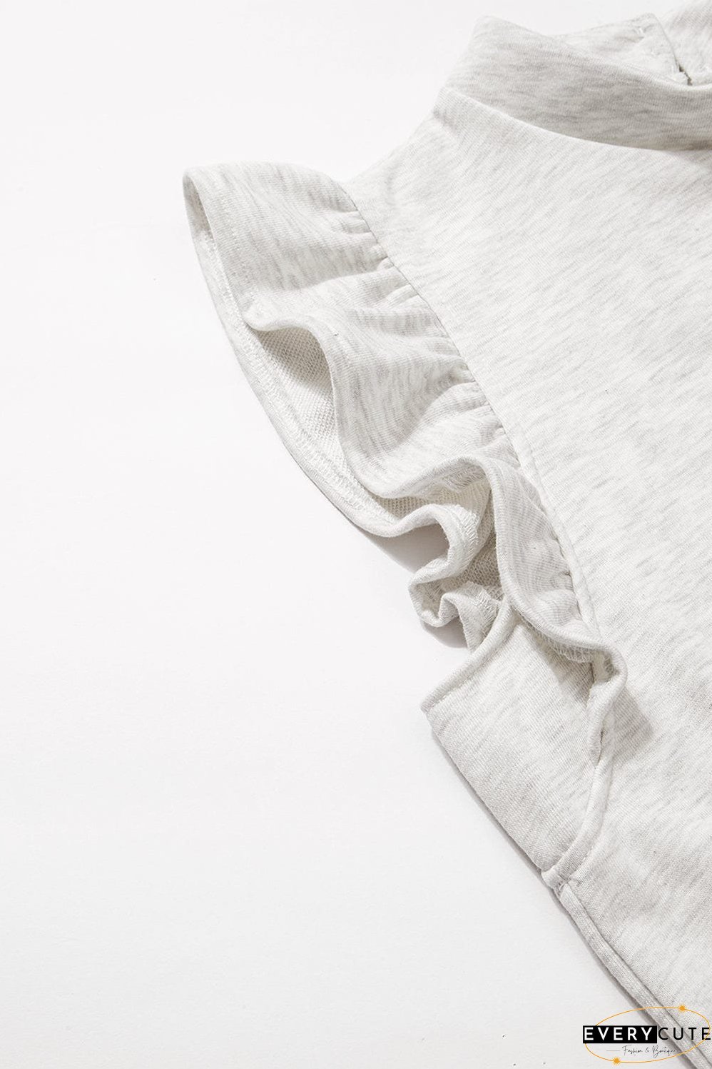 Sleeveless Ruffle Dress with Crew Neck