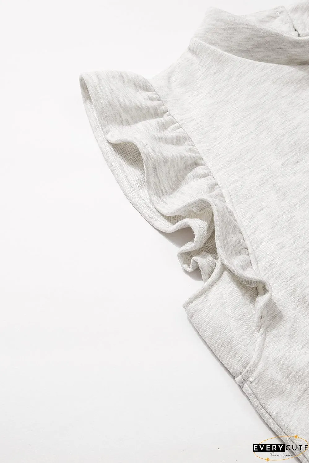 Sleeveless Ruffle Dress with Crew Neck