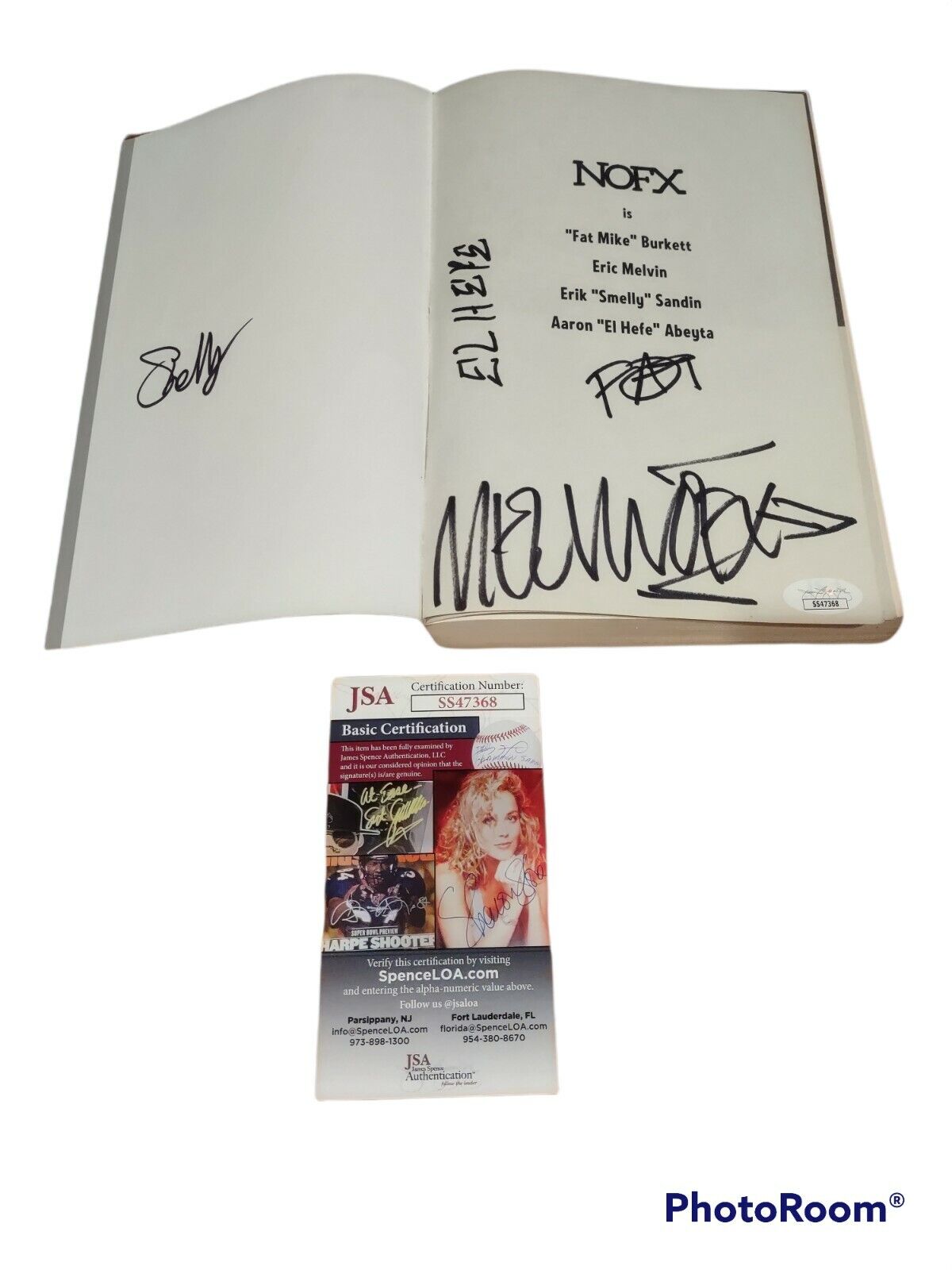 NOFX Hepatitis Bathtub Signed Autograph Book Fat Mike band JSA COA RARE!!!