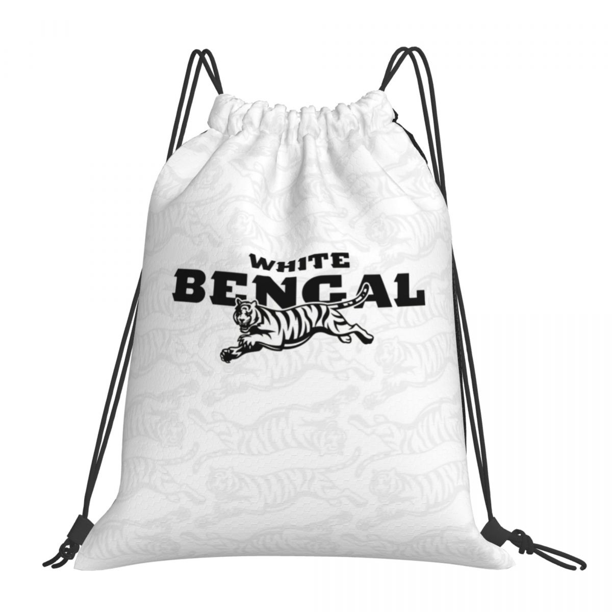 Cincinnati Bengals White Unisex Drawstring Backpack Bag Travel Sackpack