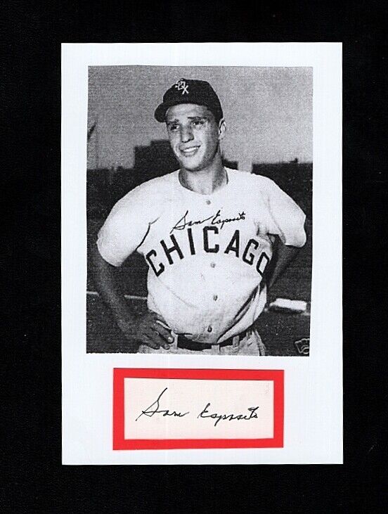 1952-63 SAM ESPOSITO-CHICAGO WHITE SOX AUTOGRAPHED CUT W/ Photo Poster painting-(d.2018)