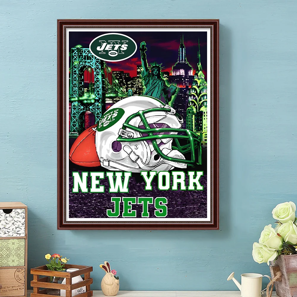 New York Jets Football Team - Full Round - Diamond Painting (30*40cm)-836855