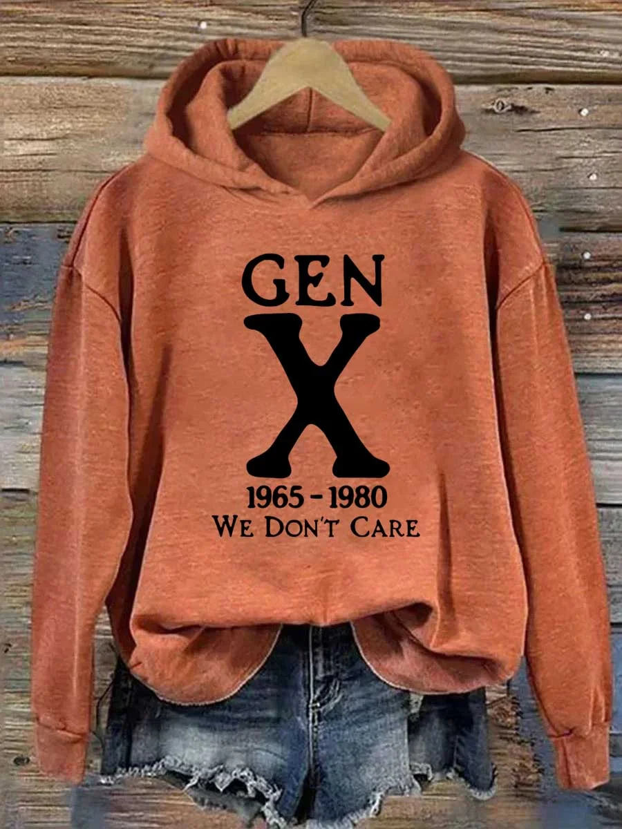 Gen X 1965-1980 We Don't Care Hoodie