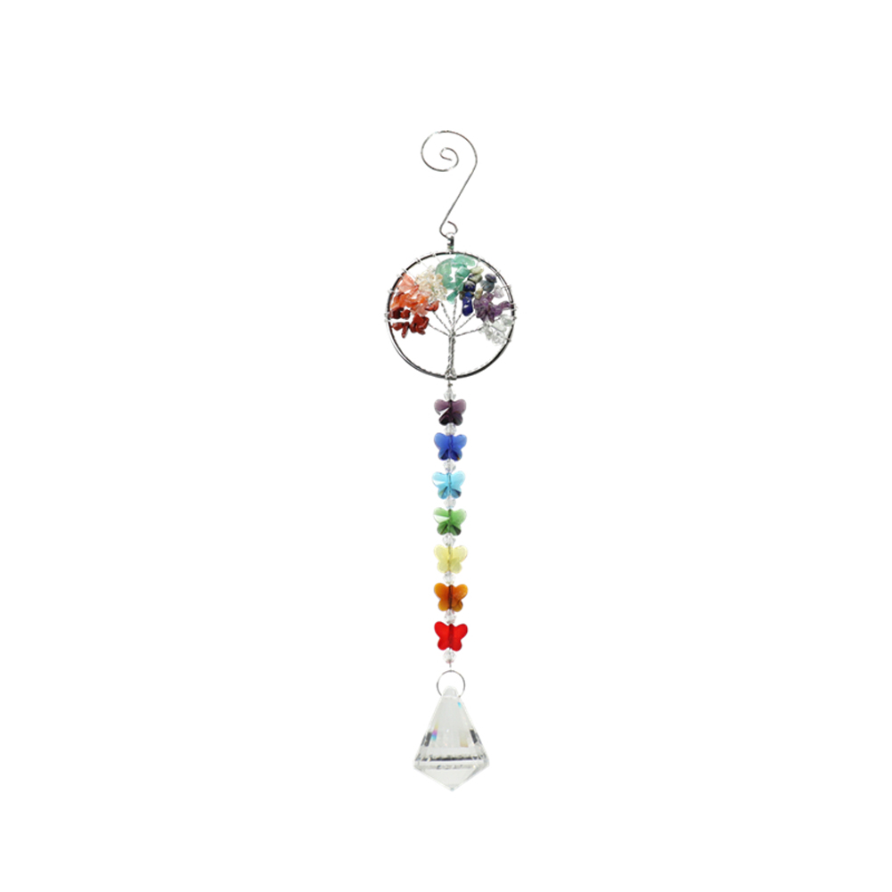 

Colorful Beads Crystal Pendant Life Tree Hanging Drops Wind Chime Decors, 501 Original