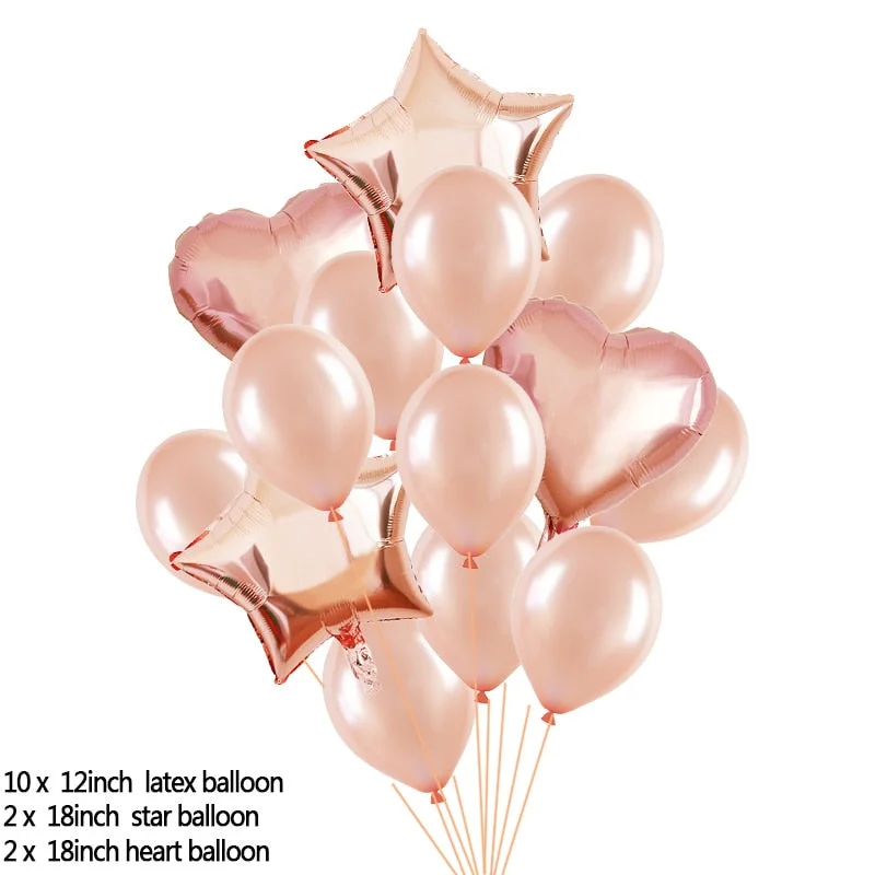 Rose Gold 21st Birthday Party Decoration Happy Birthday Balloons Banner Popcorn Boxes Garland for 21 Years Old Party Supplies