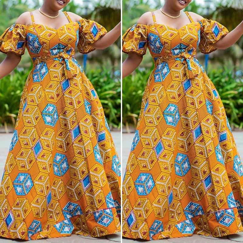 Sleeveless Long Maxi Dress VONDA 2022 Women Printed Summer Sundress Casual Baggy Vestido Robes Longue Bohemian Maxi Dress Baggy