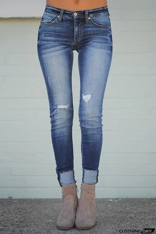 High Waist Blue Denim Jeans