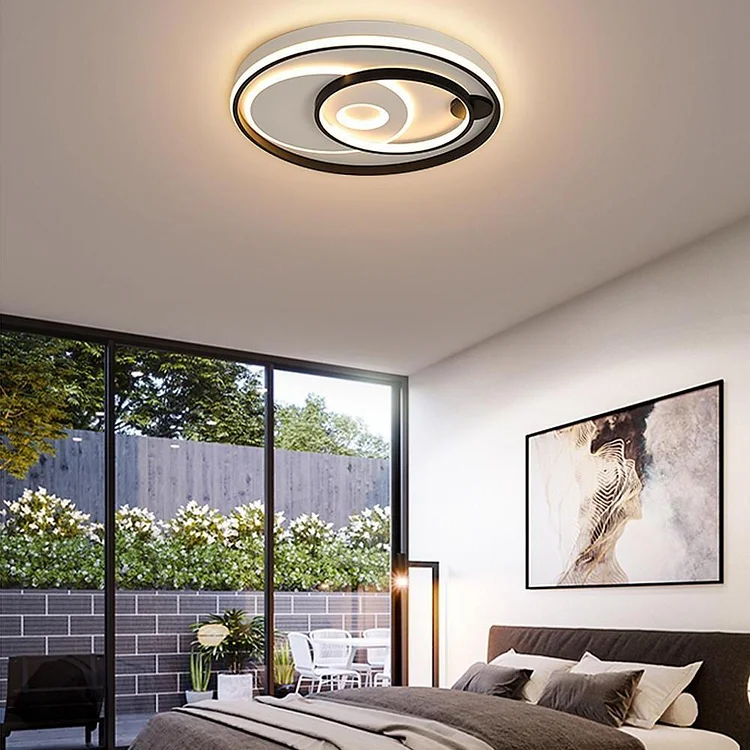 3 Circle Minimalist LED Flush Mount Ceiling Light for Bedroom - Appledas