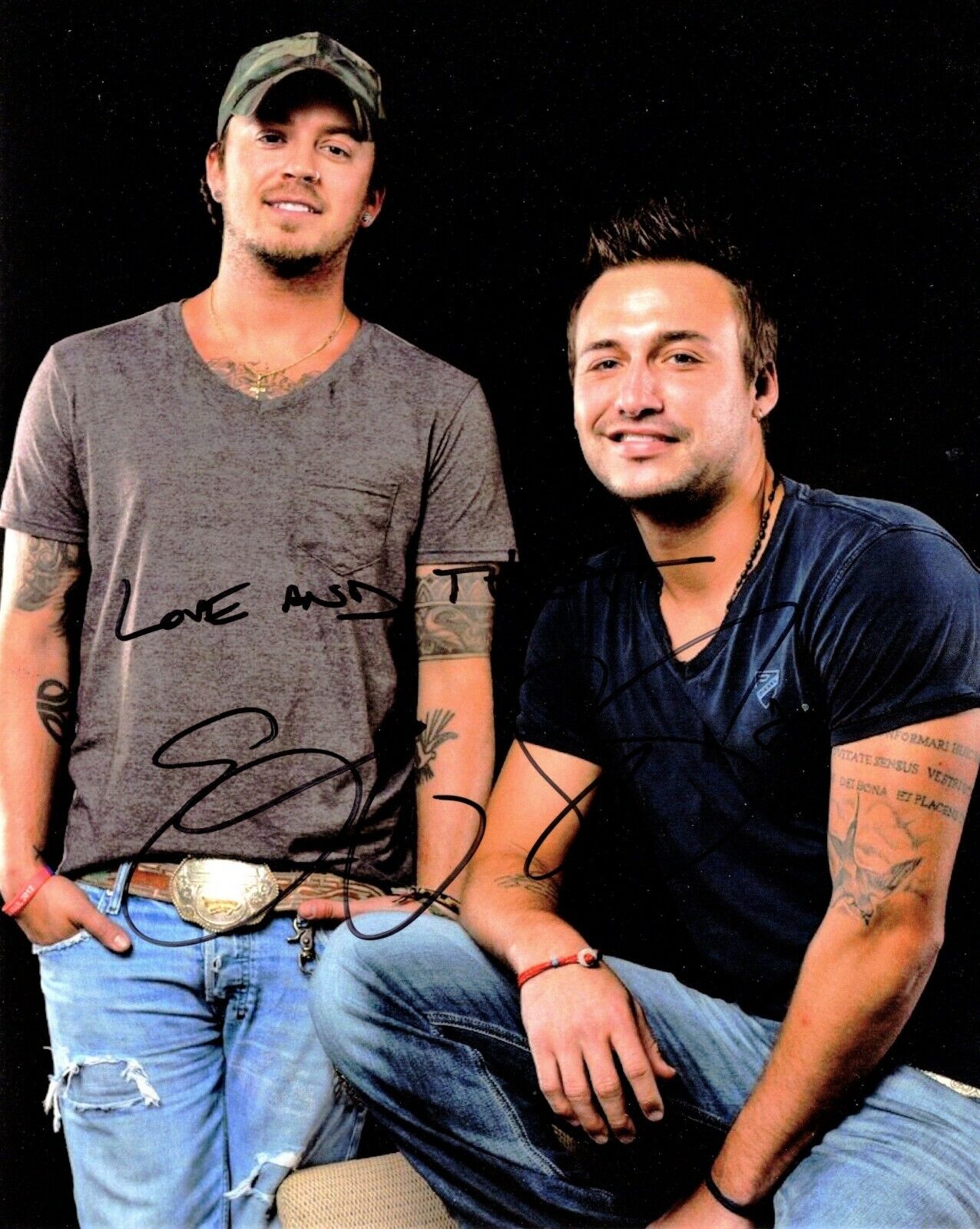 Love And Theft Signed Eric Gunderson and Stephen Liles Country Music 8x10 Photo Poster painting