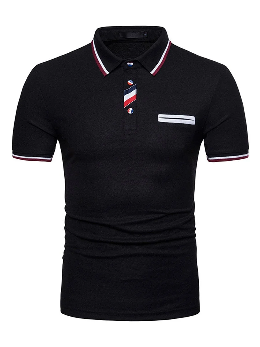 Men Botton Casual Polo T-shirts