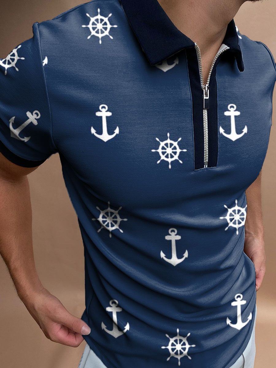 Ocean Print Polo Shirt / [viawink] /