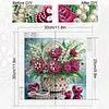 Rosenrote Korbblume speziell geformte 5D-DIY-Teilbohrer Diamanten Punkte, Edelsteinkunst-Kits f&uuml;r Erwachsene, Anf&auml;nger, Wohnraumdekoration, Diamanten,