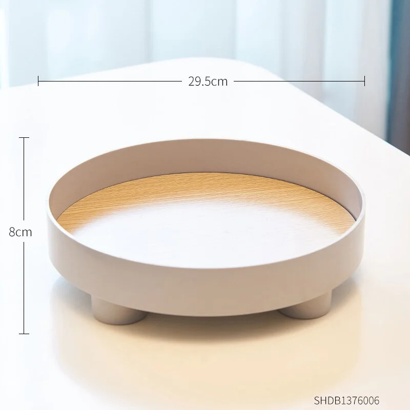 INS Round Storage Tray Minimalism Storage Box Jewelry Organizer Wood Modern Home Decor Living Room Bedroom Decor Accessories
