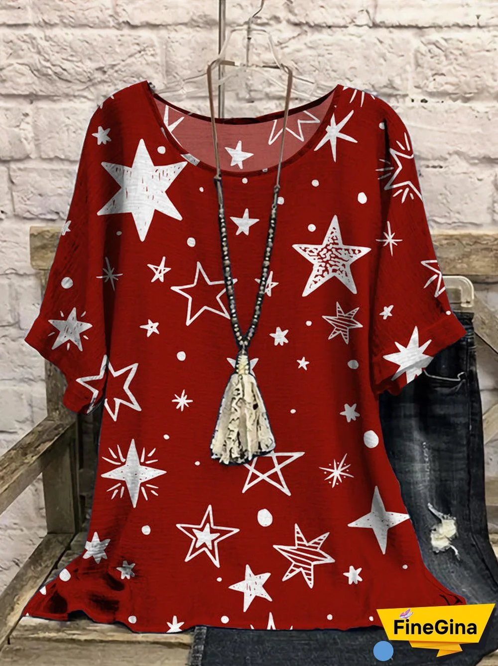 Women Short Sleeve Scoop Neck Printed Polka Dot Women Tops