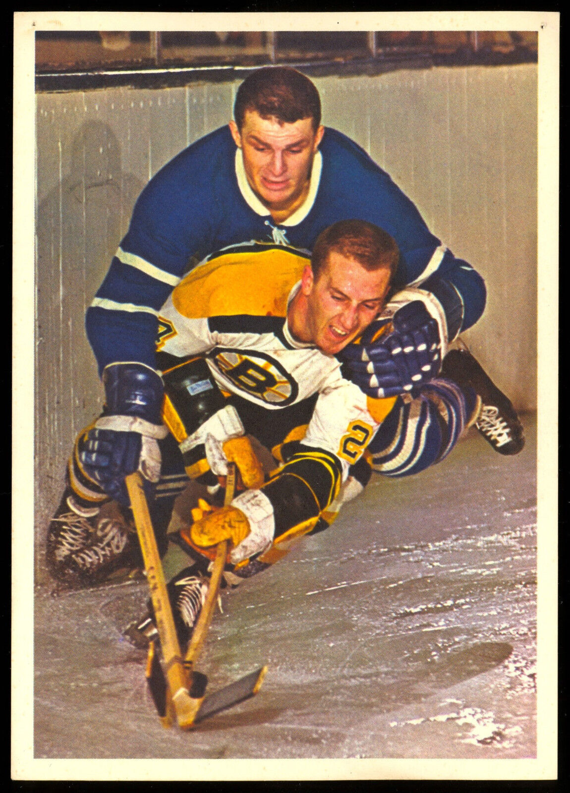 1963-64 TORONTO STARS IN ACTION CARL BREWER TORONTO MAPLE LEAFS HOCKEY Photo Poster painting