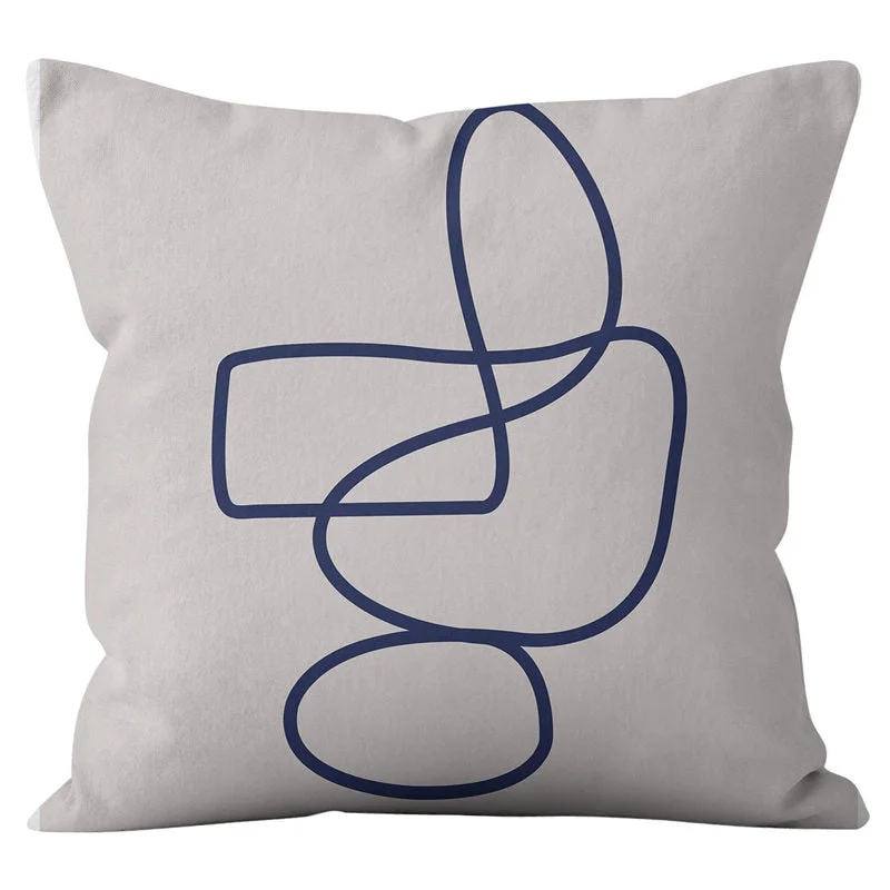 Modern Abstract Geometric Cushion Cover Short Velvet Throw Pillowcase Office Sofa Decorative Pillows Case Minimalist Home Decor