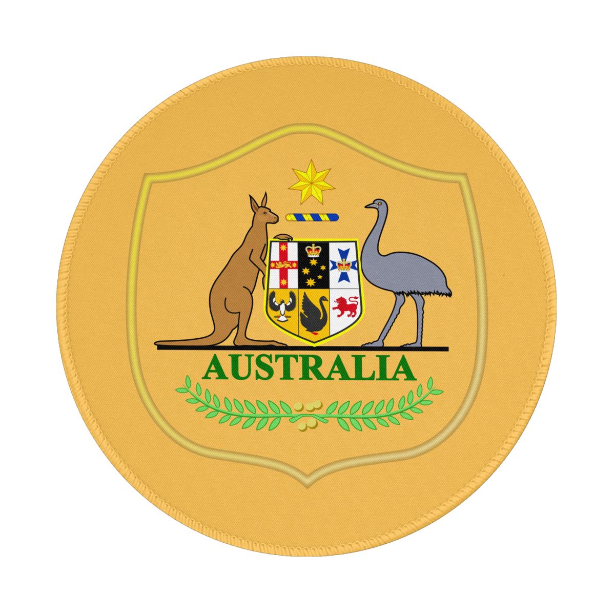 Australia National Football Team Waterproof Round Mouse Pad for Wireless Mouse