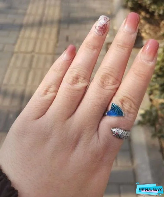 Women Blue Sterling Silver Enamel Rings